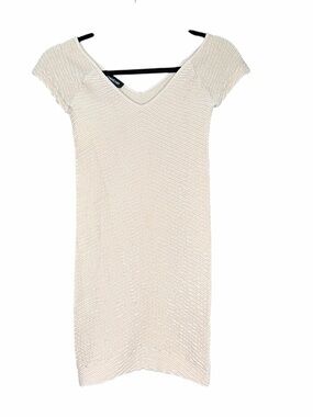 bebe Blush Pink Textured Knit V-Neck Dress Size Petite Small